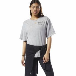 Reebok Training Supply Graphic T Shirt Damen - Grau - DE 604-HRI